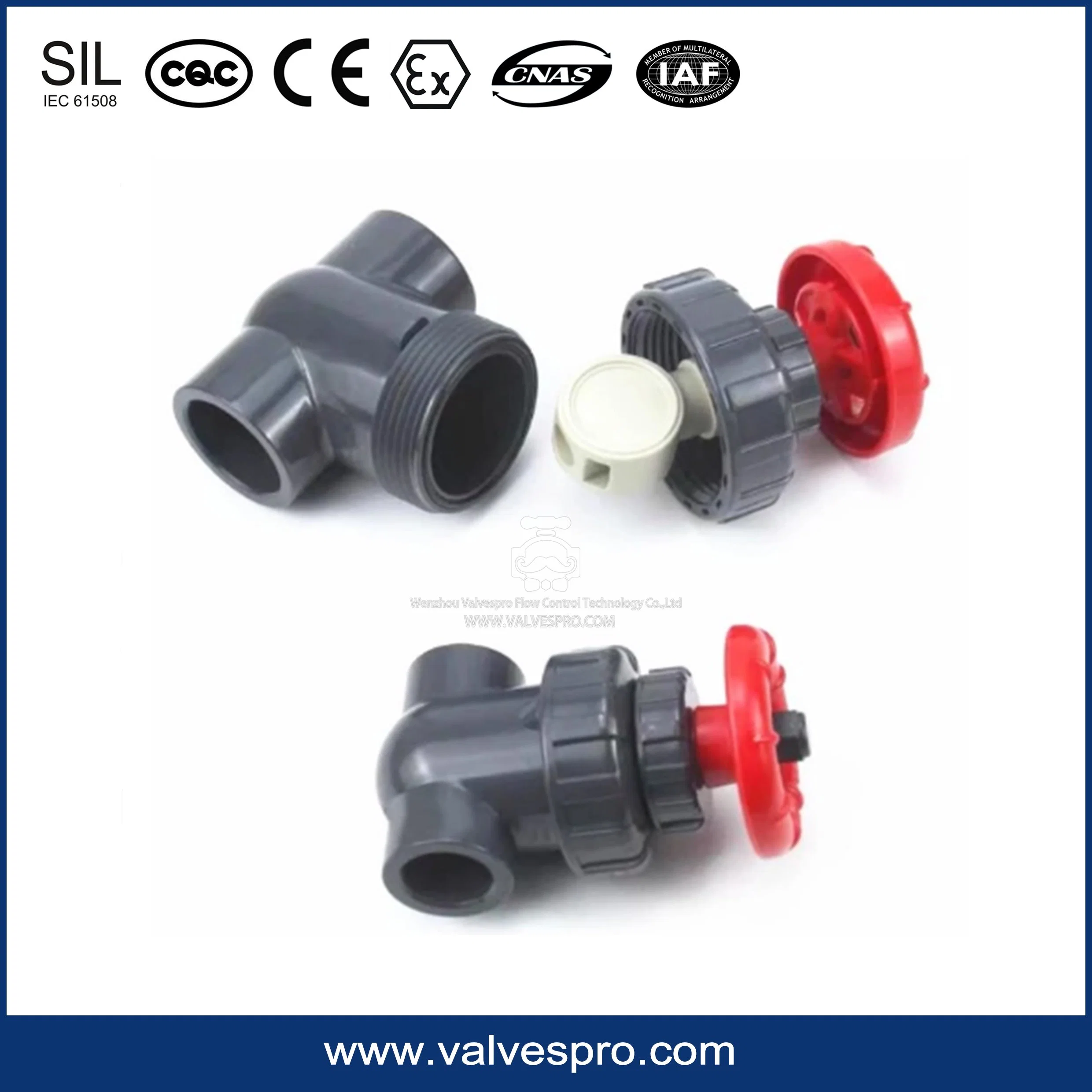 Flow Control Valve with Handle PVC Gate Valve Plastic Gate Valve