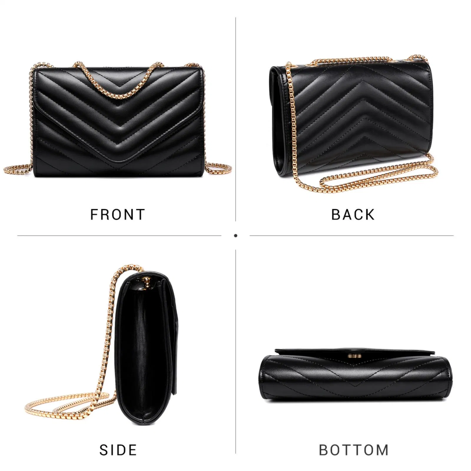 Fashion Ladies Small Quilted Crossbody Bags Stylish Designer Evening Bag Clutch Purses and Handbags with Chain Shoulder Strap