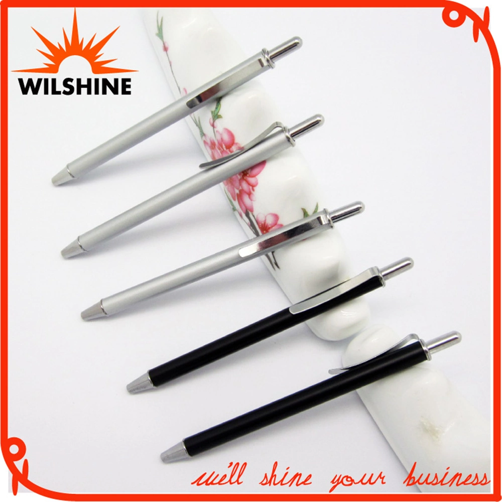 Mini Metal Ball Pen in Silver or Black Color for Hotel Promotion