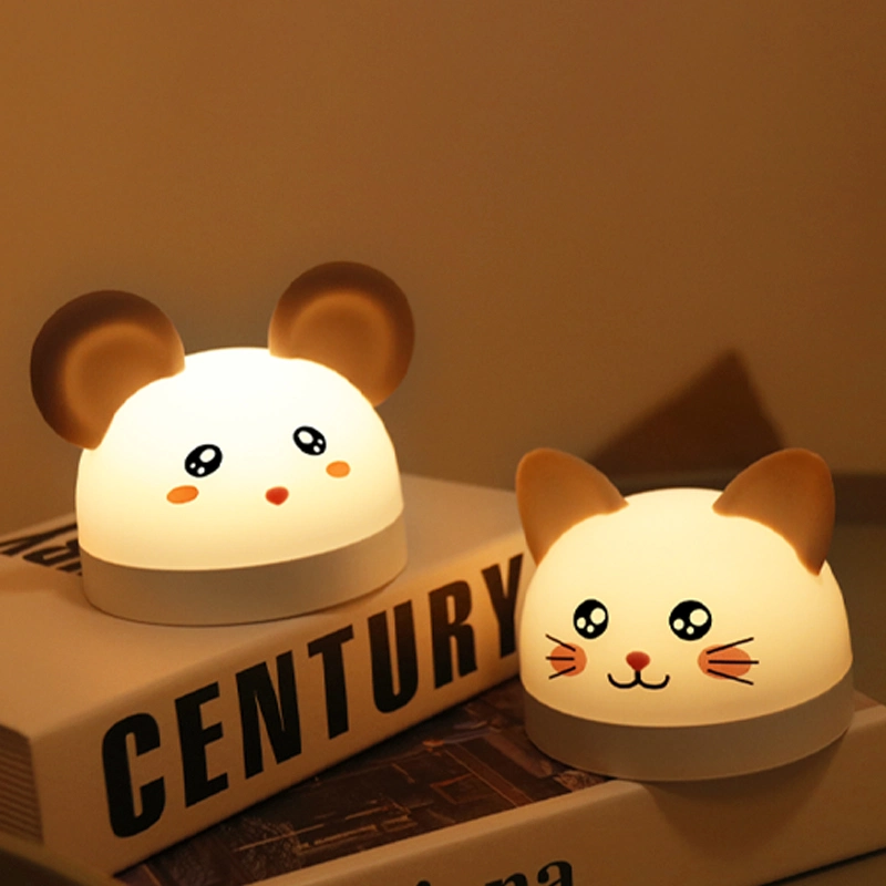 Cute Cat LED Silicone Night Light Alarm Clock with Remote Control