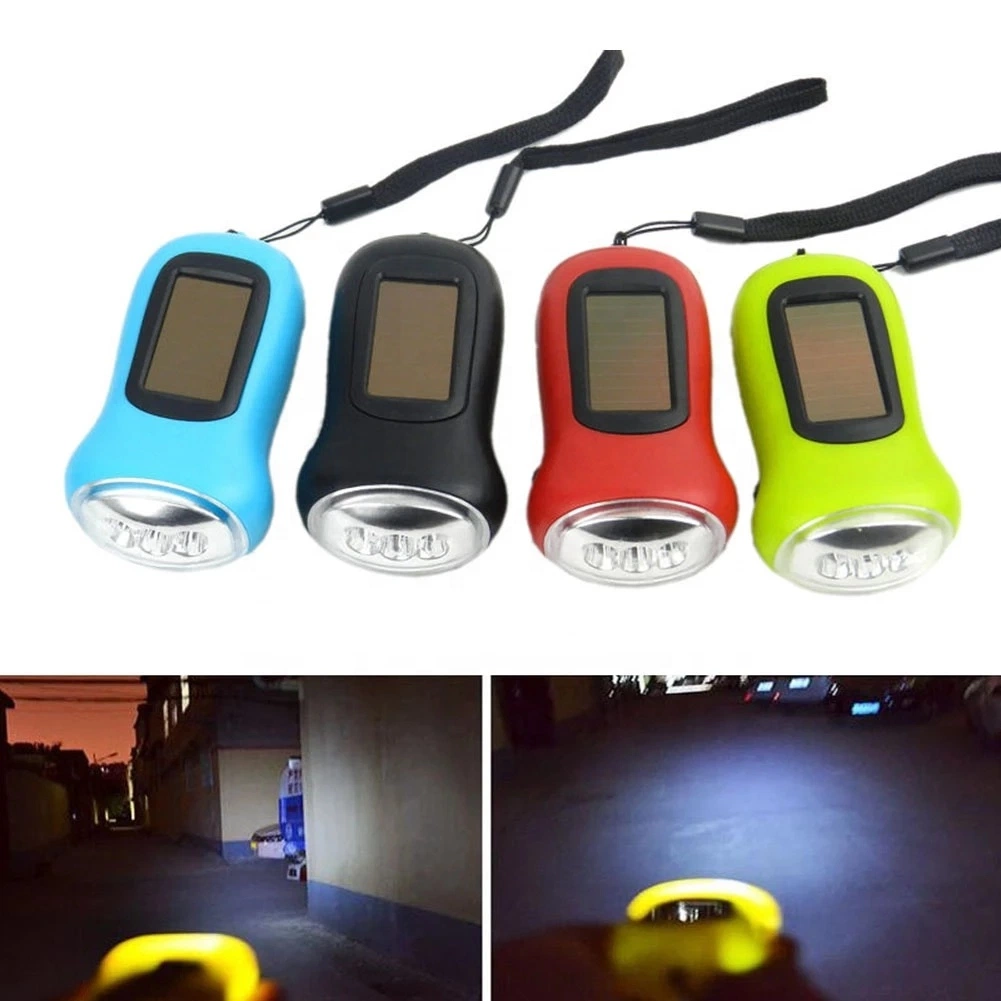 Hand Crank Dynamo LED Solar Powered Flashlight