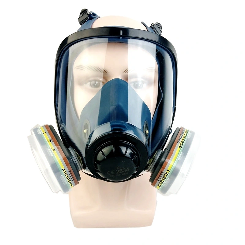 Dual Active Carbon Filter Gas Respirartor Full Face Mask Silicone Respirator