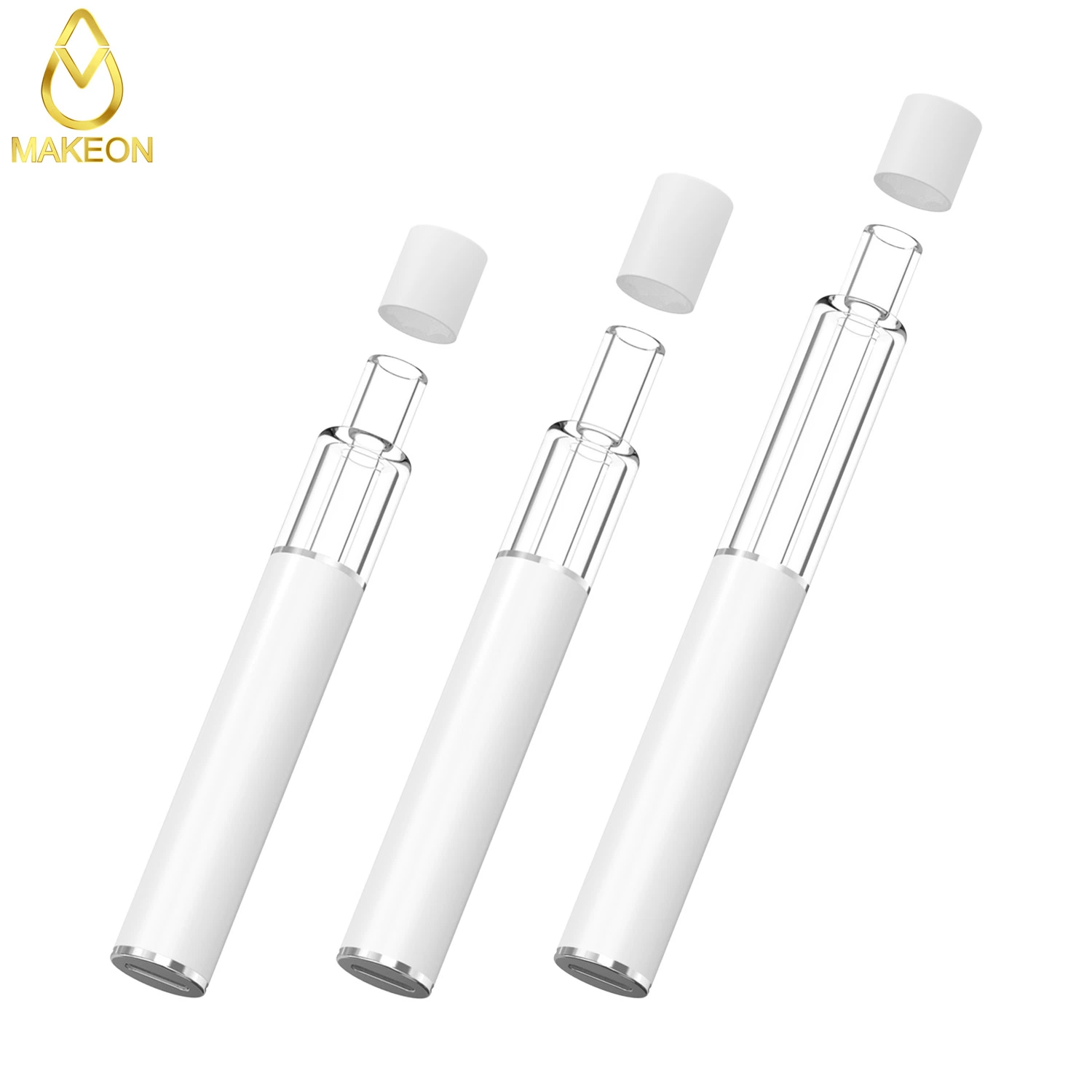 Makeon Gd9 Full Glass 0.9/1.0/2.0ml Tout-en-un Cigarette électronique jetable Vape Distilate Live Resin Réservoir d'huile épaisse Pod Cart 2 Gram Premium Vaporizer Vape Conception OEM