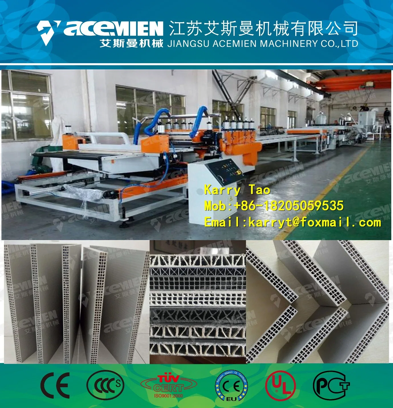 Reusable Plastic Hollow Construction Board Making Machine/ Extrusion Line