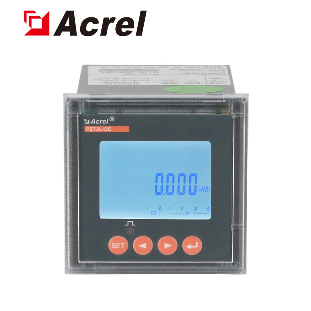 Acrel Pz72L-DE LCD DC Medidor de energia opcional com 2di 2do /RS485 RTU Modubus/Multi Função pautal/12V Acesso ao sensor Hall