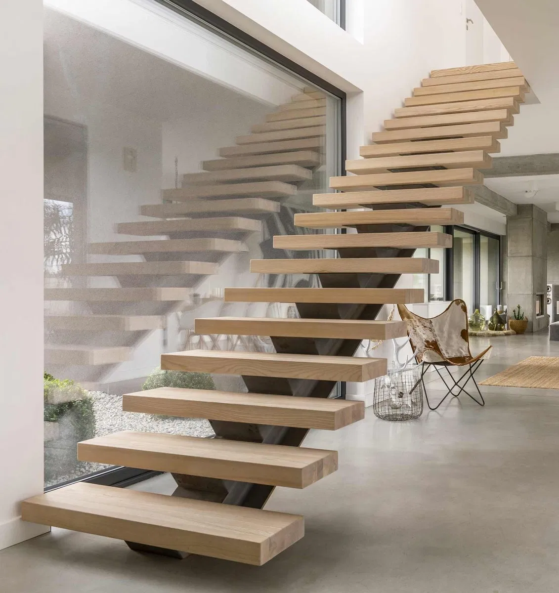 Edificio de Madera Prefabricadas escaleras interiores de diseño escaleras flotantes