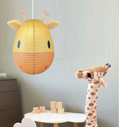 Indoor Decorative Handcrafted Giraffe Hanging Paper Lantern for Kids' Room Decoration