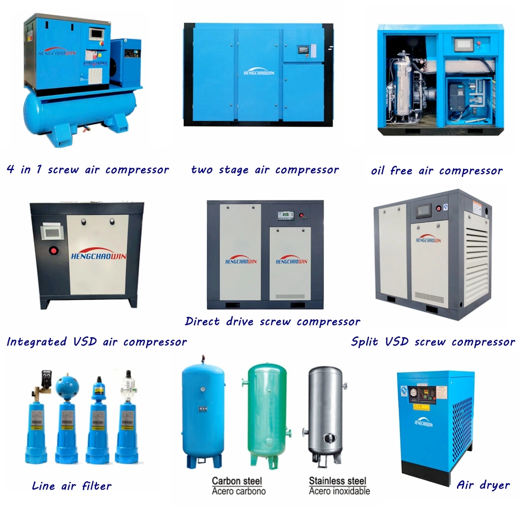 China melhor qualidade IP23 IP55 economia silenciosa de energia 10HP-300HP 220V/415V /compressor de ar de parafuso rotativo industrial OEM de refrigeração por ar de tensão de 480 V. Com ISO CE