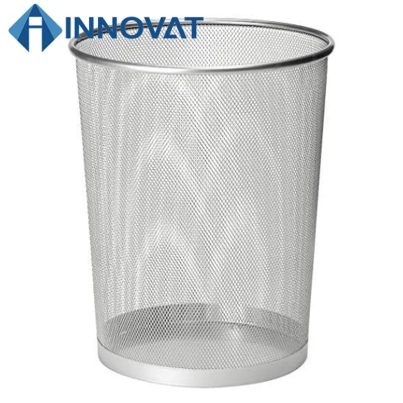 Metal Iron Steel Mesh Wire Basket /Waste Bin Garbage Bin/Household Round Black Paper Trash Can