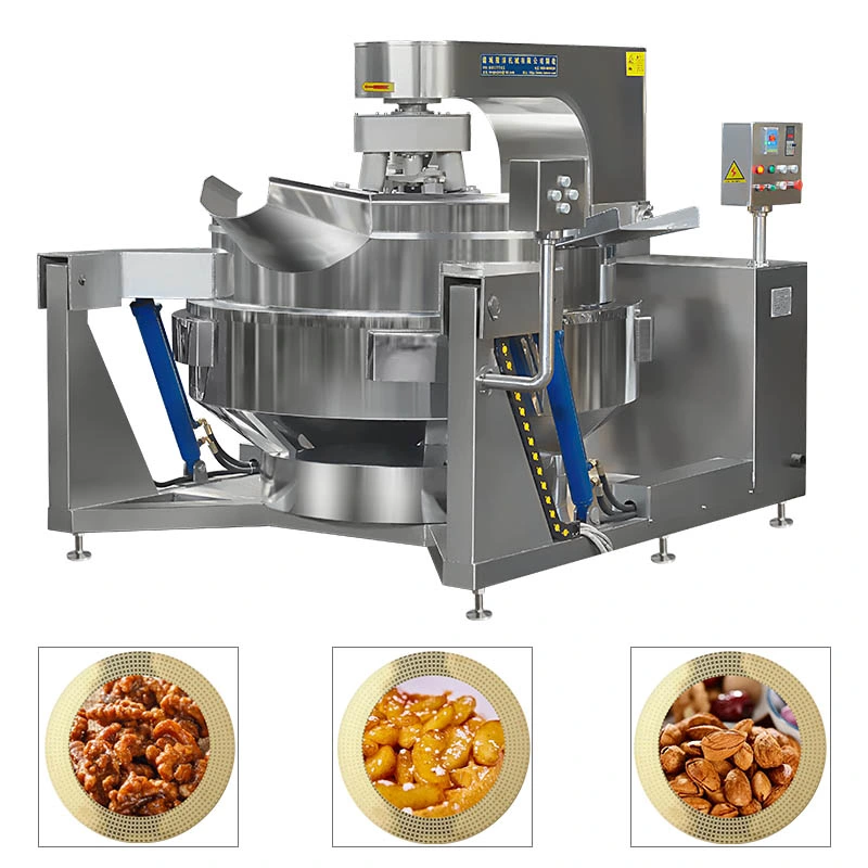 Comércio industrial caixa automática planetária Almond Walnut Cashew amendoim torrefacção Processamento de fritura avelã a preparar uma misturadora de Chaleira