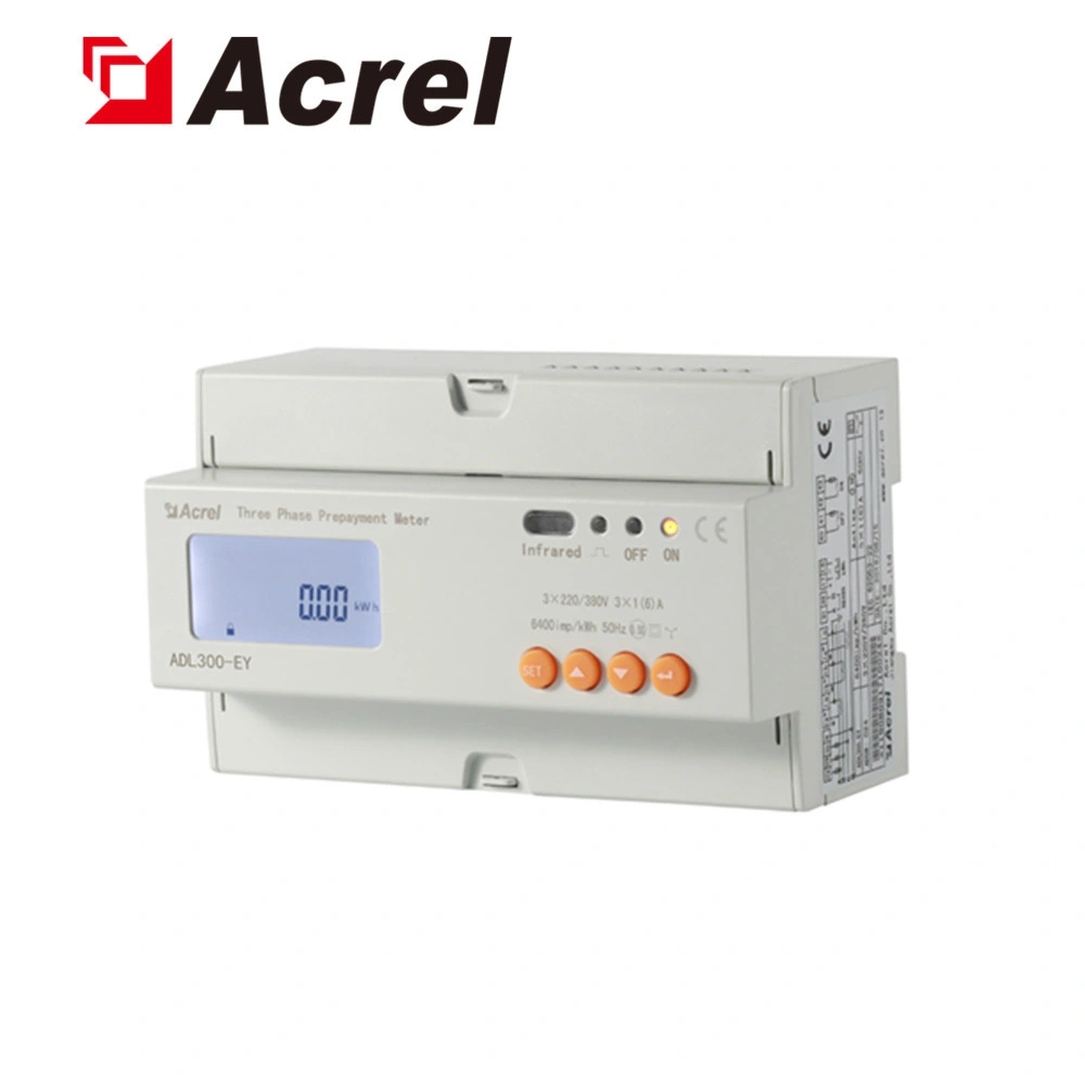 Acrel Adl300-Eyrf 1 (6) a or 10 (80) a Input Three Phase Local Prepaid Energy Meter with Radio Frequency Card