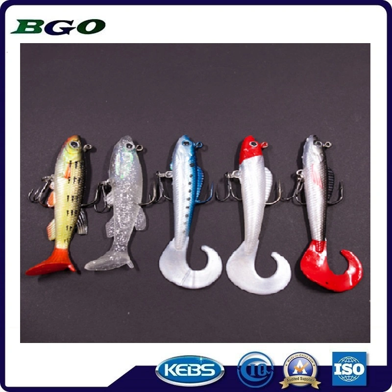 Borracha multicor levar equipado peixe pesca definida Lure iscas 5 PCS/caixa