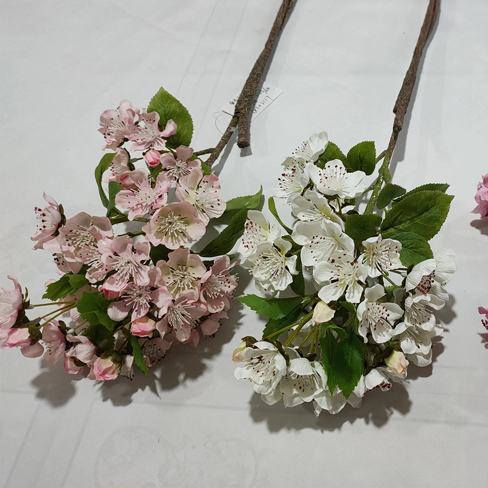 Wedding Silk Spray Flower Wholesale/Supplier Artificial Apple Blossom Flower for Home Decoration