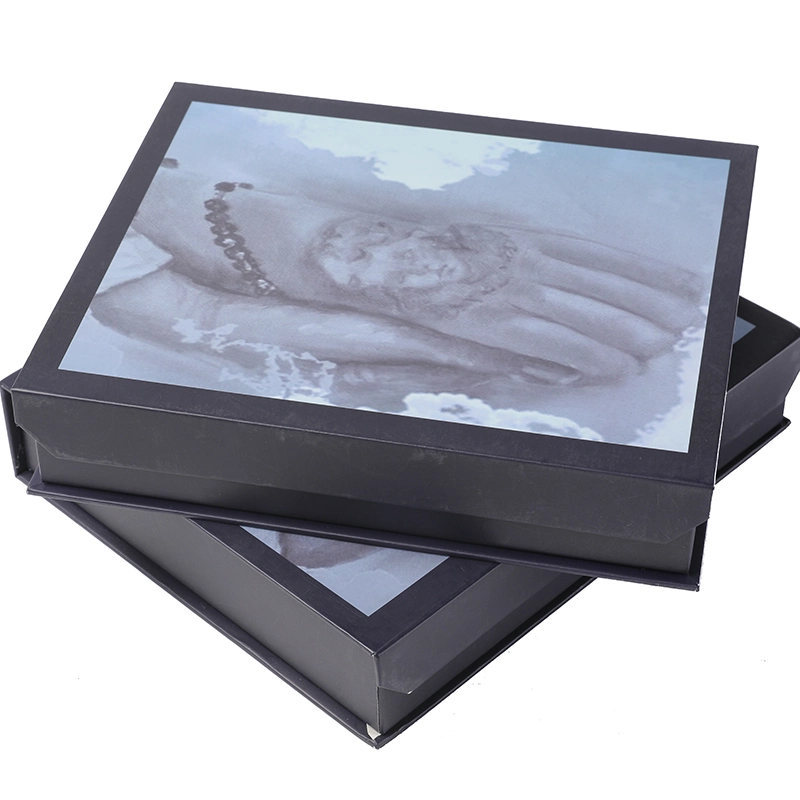 Online Custom Non-Foldable High quality/High cost performance  Paper Black Gift Box Package