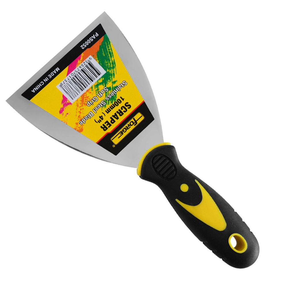 4" Stainless Steel Wall Scraper Putty Knife with TPR Soft Handle