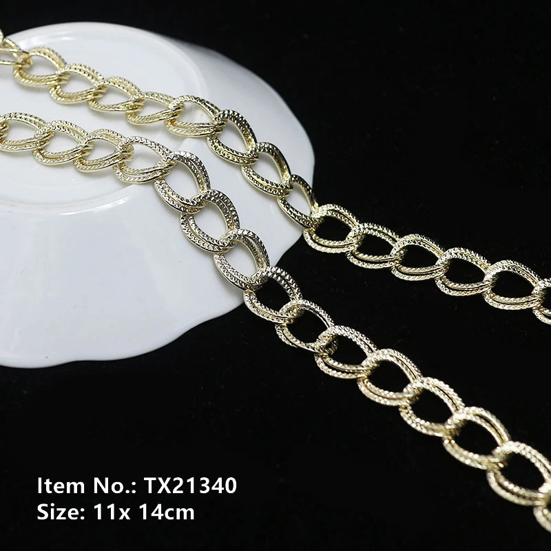 Bag Chain Strap DIY Metal Accessories High Quality Custom Aluminium Silvery Chains for Handbags Suitcase Tx21340