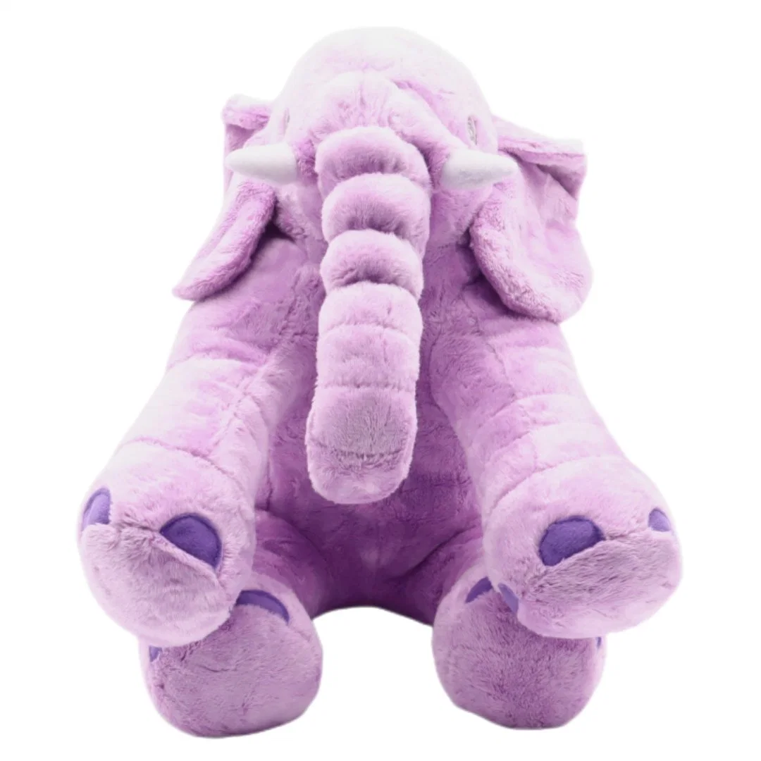 Wholesale Kids Soft Plush Toy Funny Sleeping Pillow Purple 35cm Children Gift Stuffed Sitting Elephant Wild Animal Baby Toys