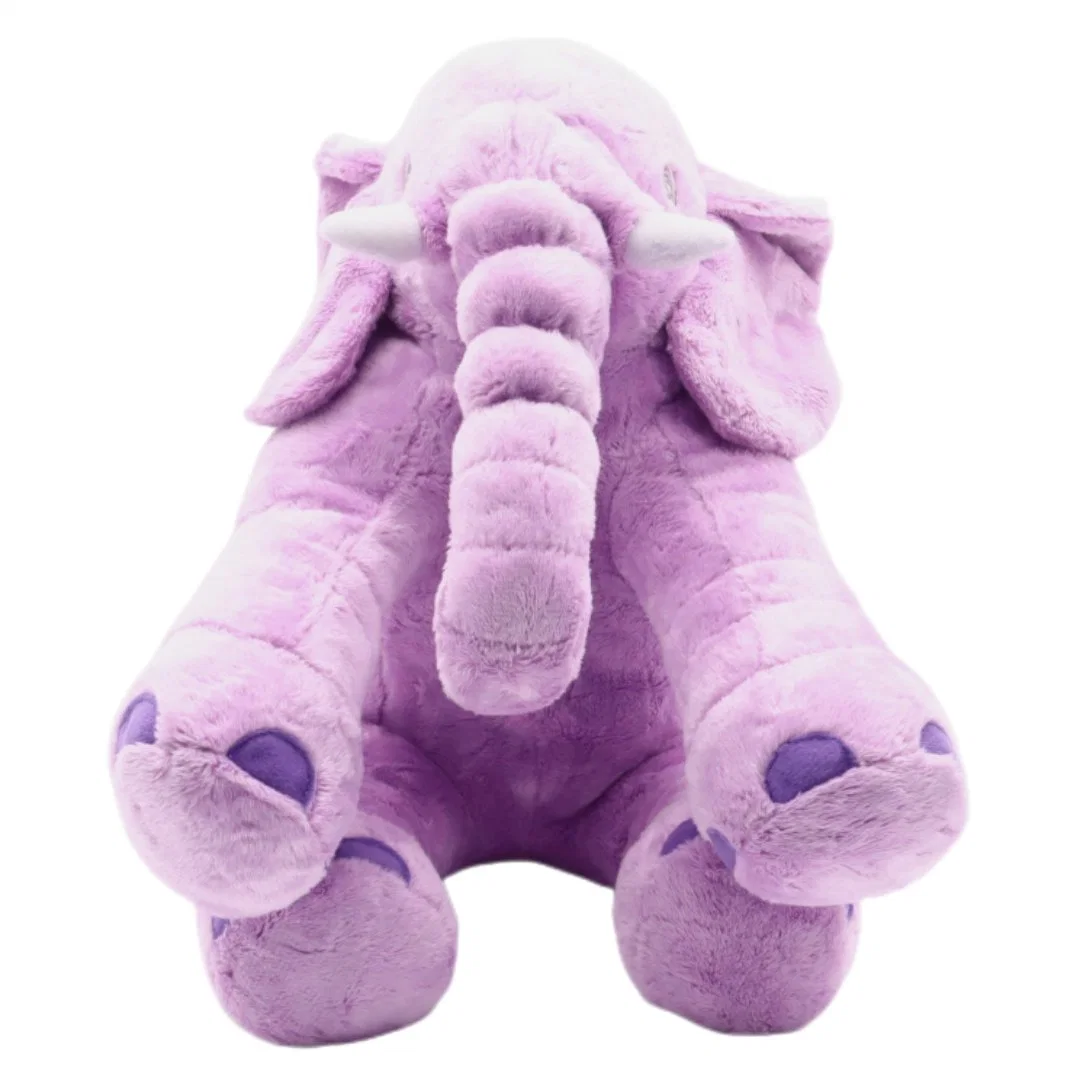 Niños al por mayor Soft Plush juguete Funny Sleeping Pillow Púrpura 35cm Niños Regalo relleno Elefante sentado animales salvajes Baby Toys