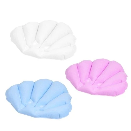 Felpa inflable con forma de concha Bañera almohada con ventosas