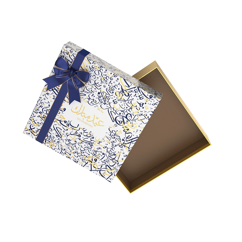 Relevo o Eid Mubarak Al-Adha Eid Chocolate Caixa de doces decoração parte caixa de oferta com fita