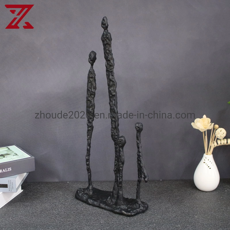 New Style Creative Black Cast Iron Human Ornament Vintage Home Decor Retro Metal Craft Decoration