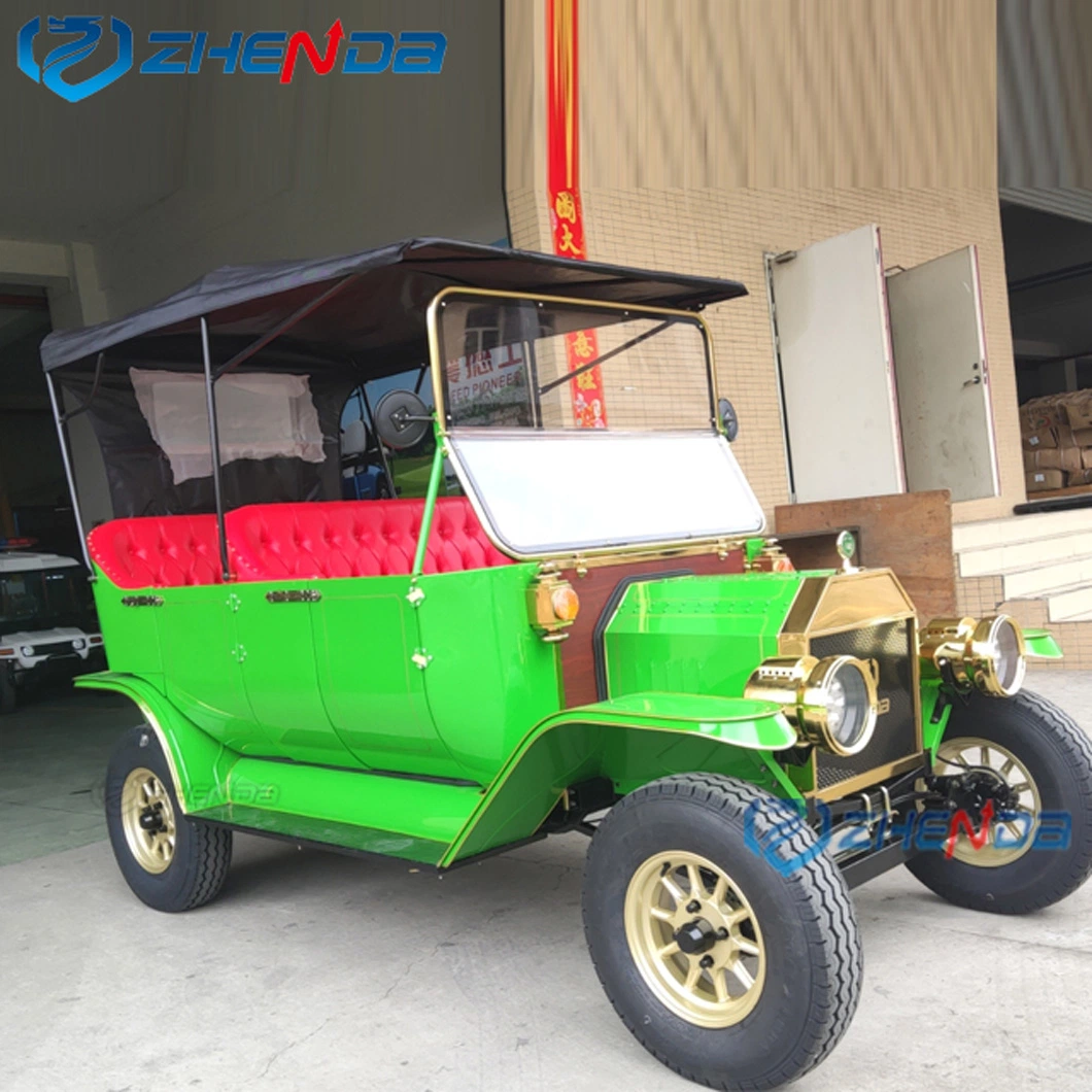 Green 5 Seater New Classic Car/Travel Electric Sightseeing Classic Car/Customized Wedding Classic Car