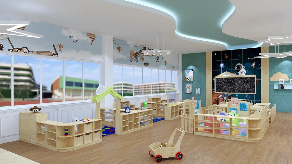 Wholesale/Supplier Original Factory Children Kindergarten Kids Cabinet Furniture,Baby Wood Furniture, Preschool Tables and Chairs,School Student Classroom Cabinet Furniture