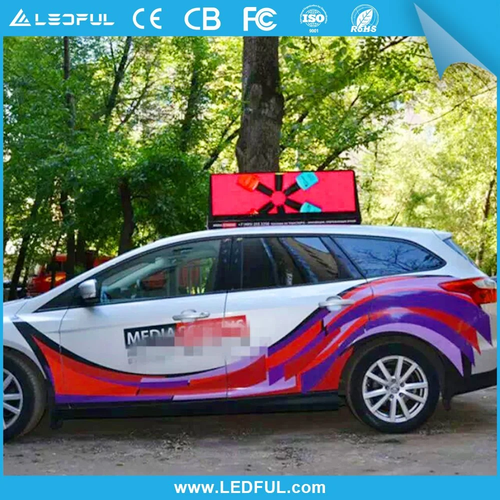 Programmable Taxi Advertising Message Signs Car LED Screen Waterproof Double Sided Outdoor P5 Taxi Roof LED Display