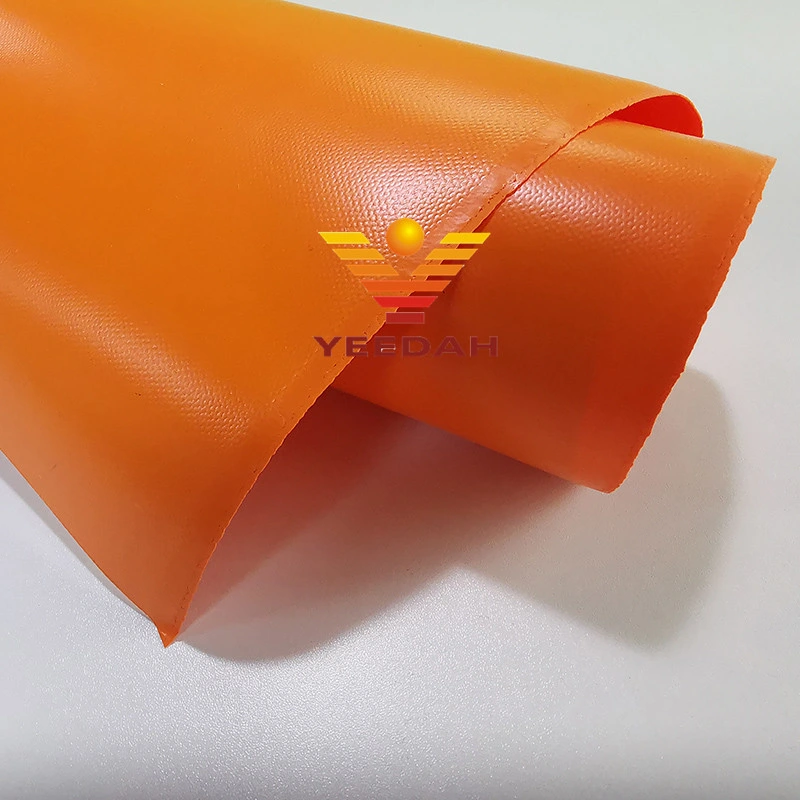 Thermally Calender Orange Rubber Coated Fiberglass 0.75mm Silicone Fabric