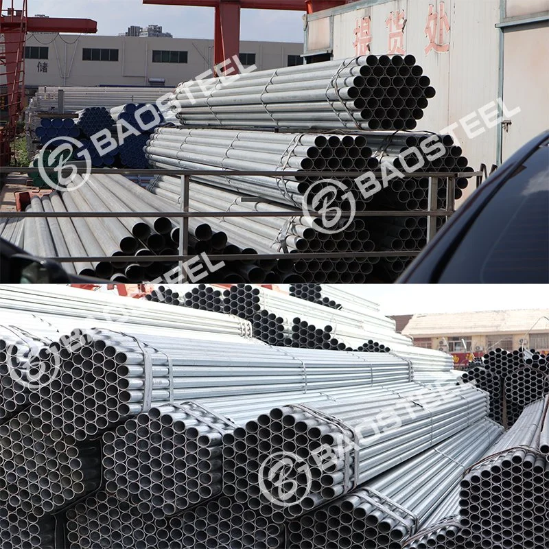 Dx51d Dx52D Dx53D Round Tube 0.4-12mm Wall Thick Galvanized Steel Pipes Used Street Lighting Poles