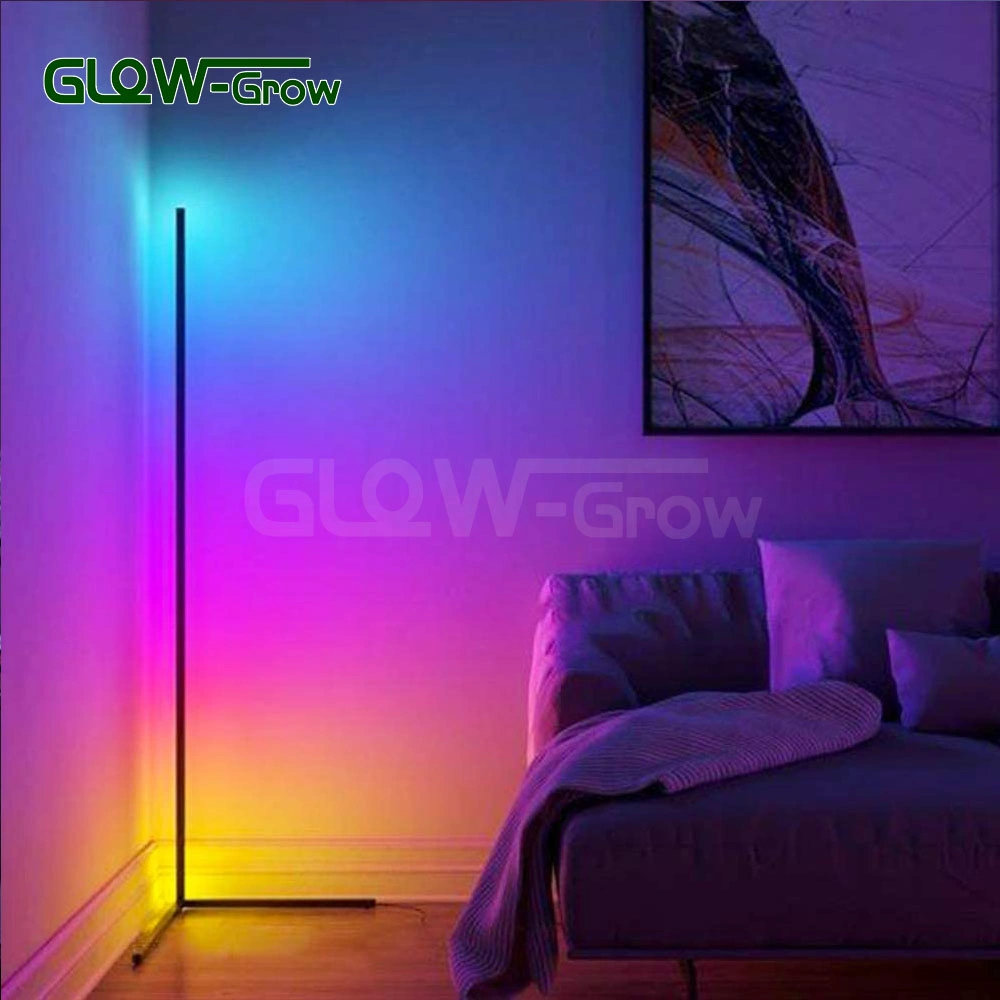 Luz de piso de esquina LED de ambiente RGB para el salón Decoración de la casa de dormitorio