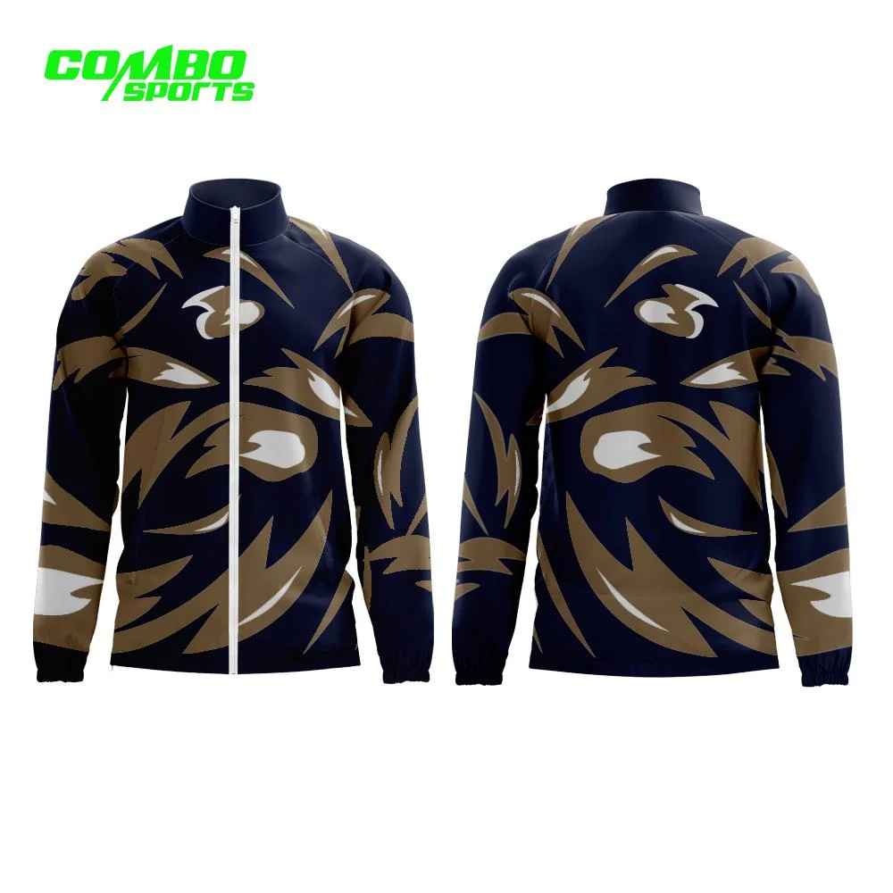 Combo Sublimation Printing 100% Polyester Track Suit Trainingsständer Kragen Herrenjacke