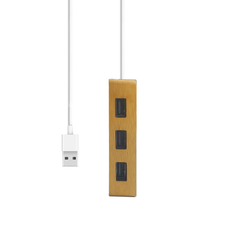 El bambú y madera multifunción USB HUB USB 3 en 1 Ampliación del Puerto Dock Sub-Hub Typec