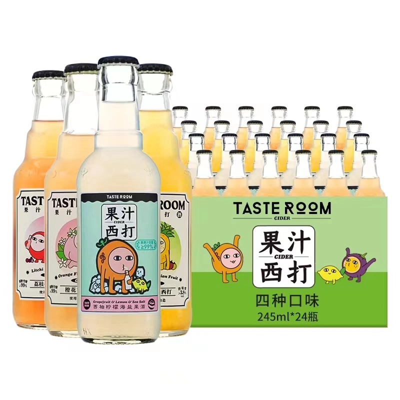 OEM Glass Bottle 230ml Alcoholic Beverage Pineapple & Passion Furite Cider /Hard Soda/Export