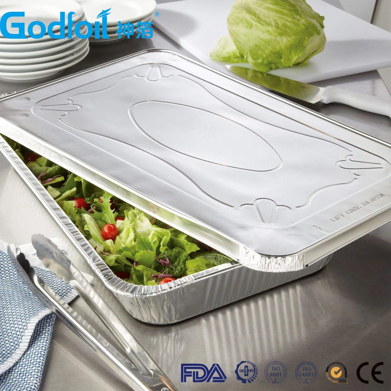 Heavy Duty aséptica de la lámina de aluminio desechable para la descarga de contenedores de alimentos Alimentos