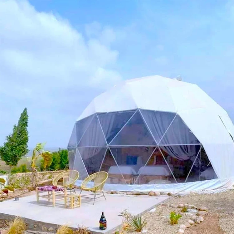 10m кемпинг торговой выставке Glamping дома стали делают свадебные открытый геодезических купол палатки