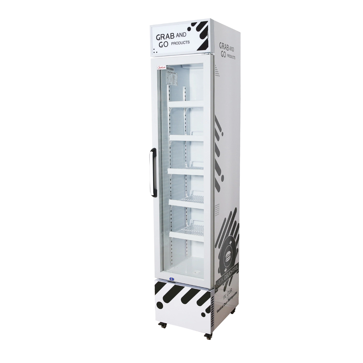 La promoción de la puerta de vidrio vitrina bebidas bebidas Slim refrigerador bebidas enfriador Slim de la puerta de vidrio vitrina refrigerador refrigerador bebida energética la puerta de cristal nevera