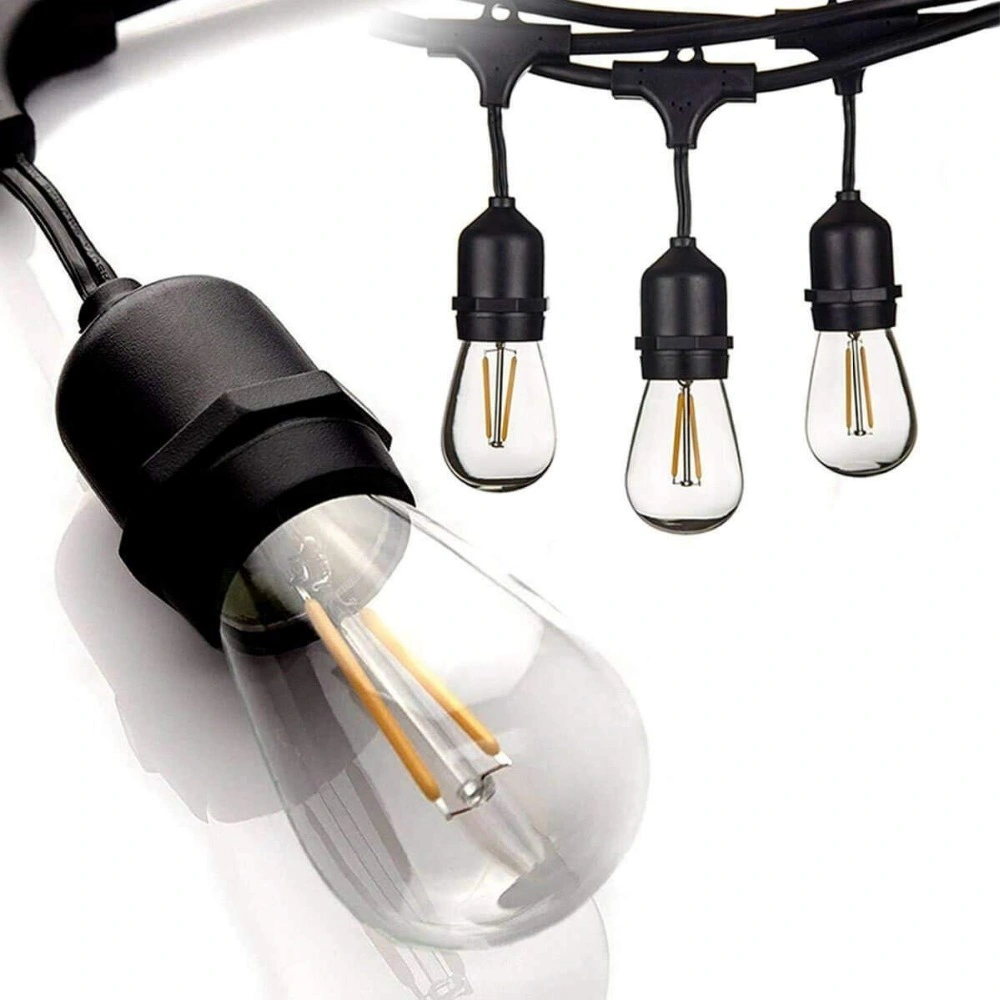 IP65 15m étanche à LED E27 Voyant chaud Retro Edison Ampoule à filament de feux de chaîne pour l'extérieur patio du jardin de la rue de l'éclairage de vacances