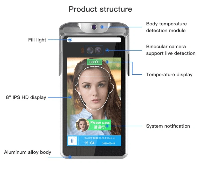 Face Recognition Ai Attendance Temperature Body Temperature Measuring Thermal