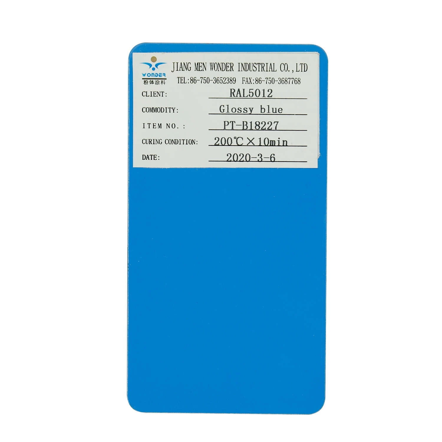 Poliéster epóxi Anti-Scratch RAL5012 Metal Azul Brilhante revestimento em pó de tinta