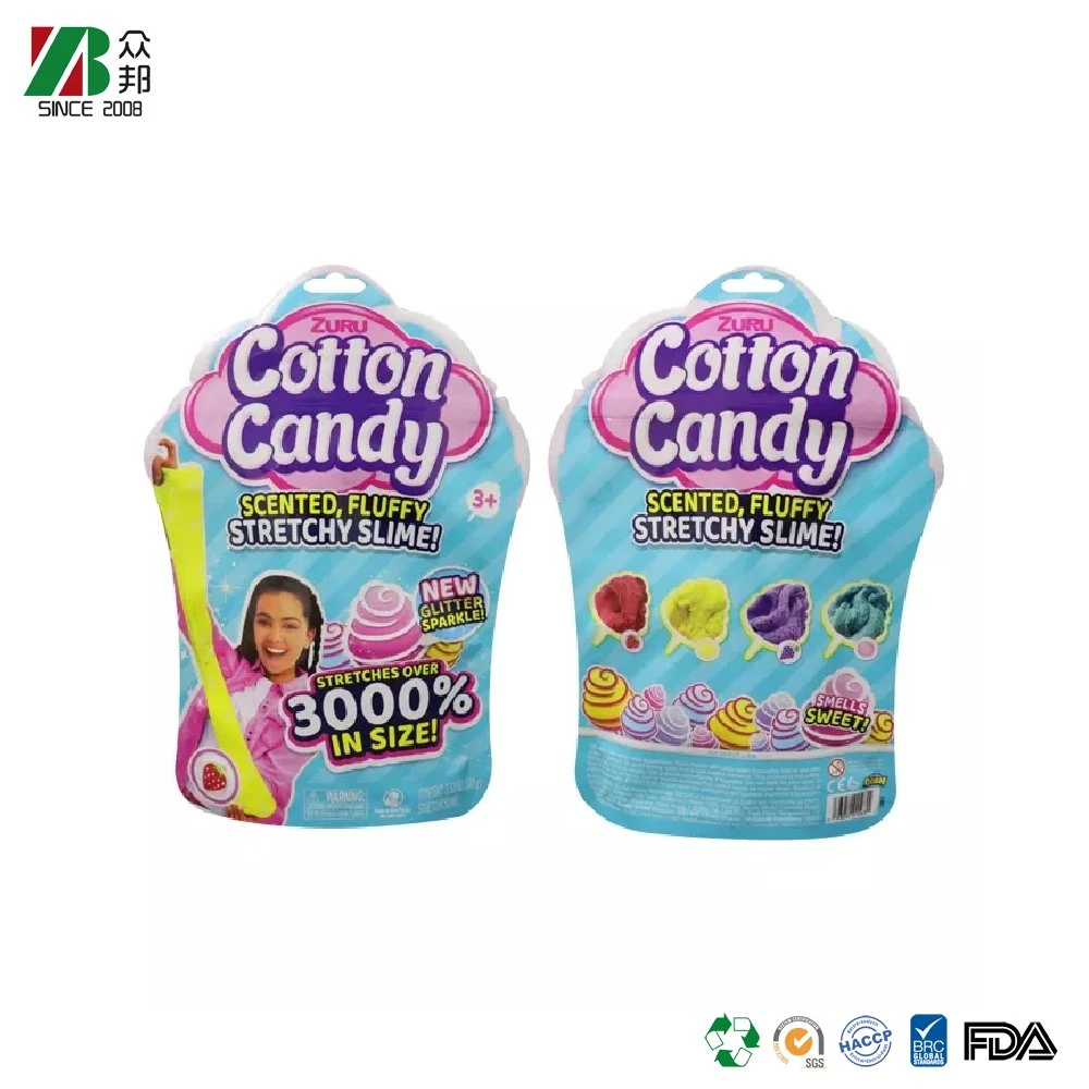 Custom printing food grade plastic packaging bags for cotton candy