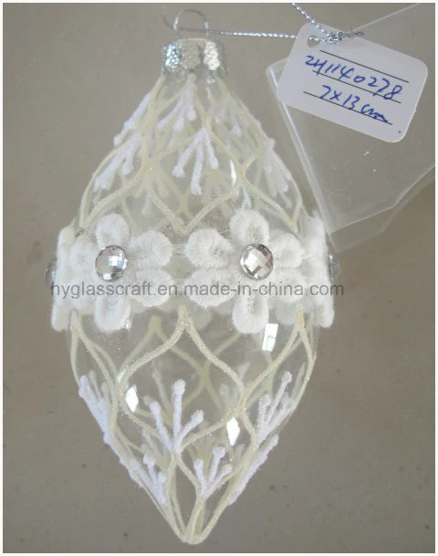 8cm Hand Blown Glass Craft for Christmas Gift