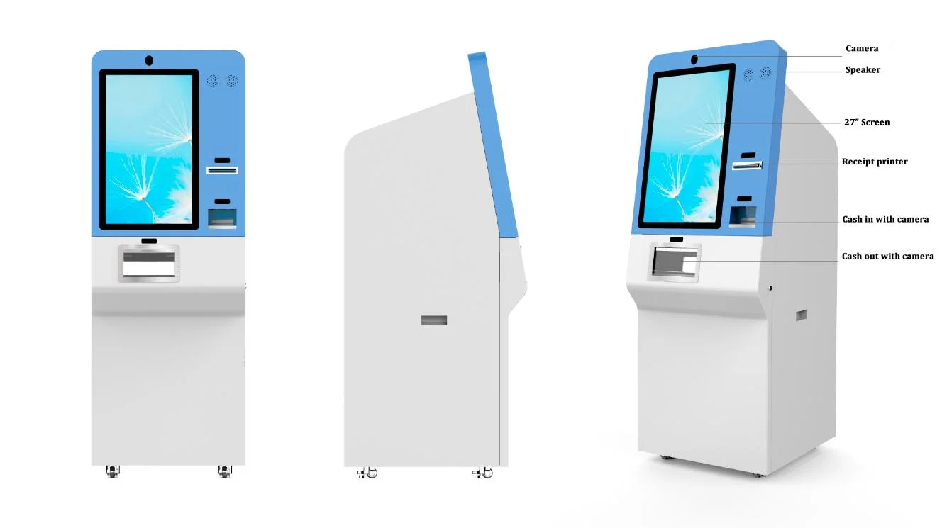 Cambio de moneda extranjera de cajeros automáticos de la máquina de pagos en efectivo kioscos kioscos reciclador efectivo