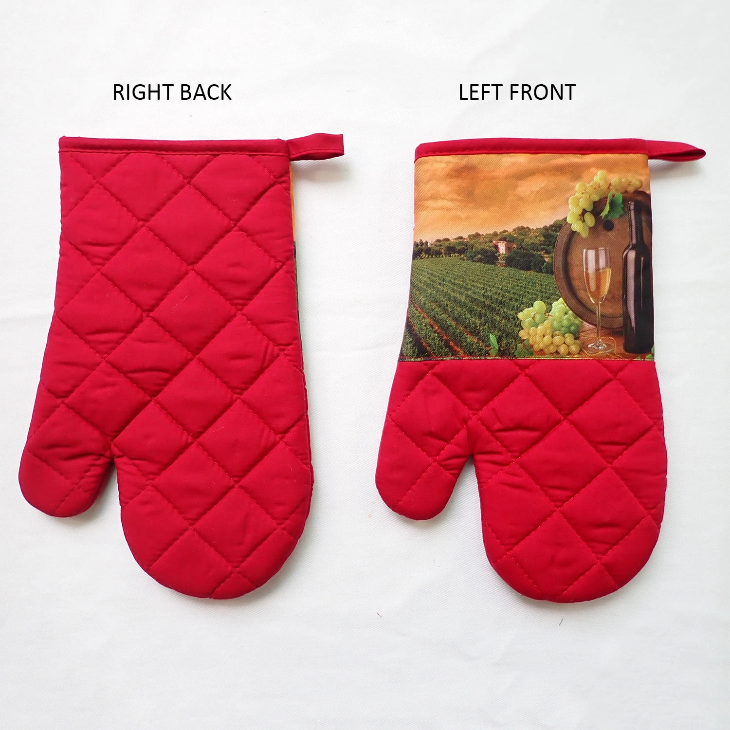 Heat Transfer Printing Oven Mitt 17X28cm Left and Right 2PCS Set