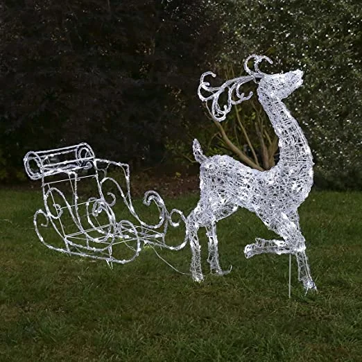 Large Outdoor Waterproof Christmas Reindeer Motif Lights for Street Decoration