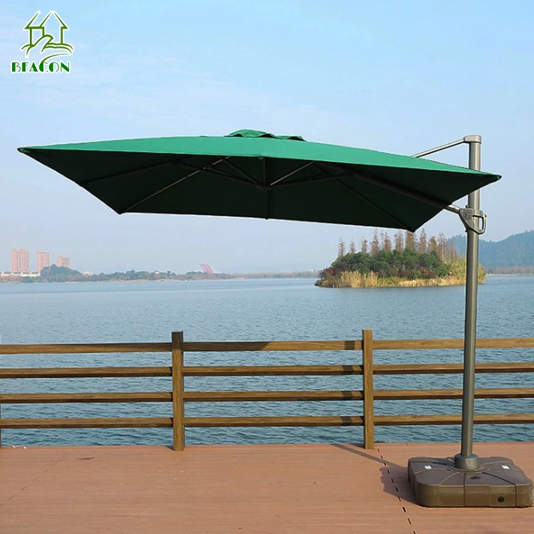 Well Furnir 2.7m Waterproof Aluminum Parasol Beach Sun Patio Straight Garden Umbrella