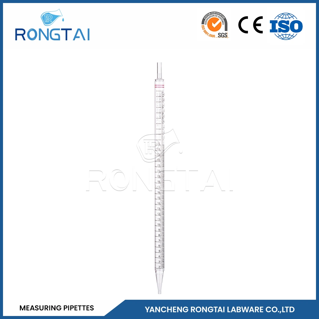 Rongtai Química equipos de laboratorio Fabricadores Laboratorio Pipetón Precio China 50ml Pipeta de medición de vidrio