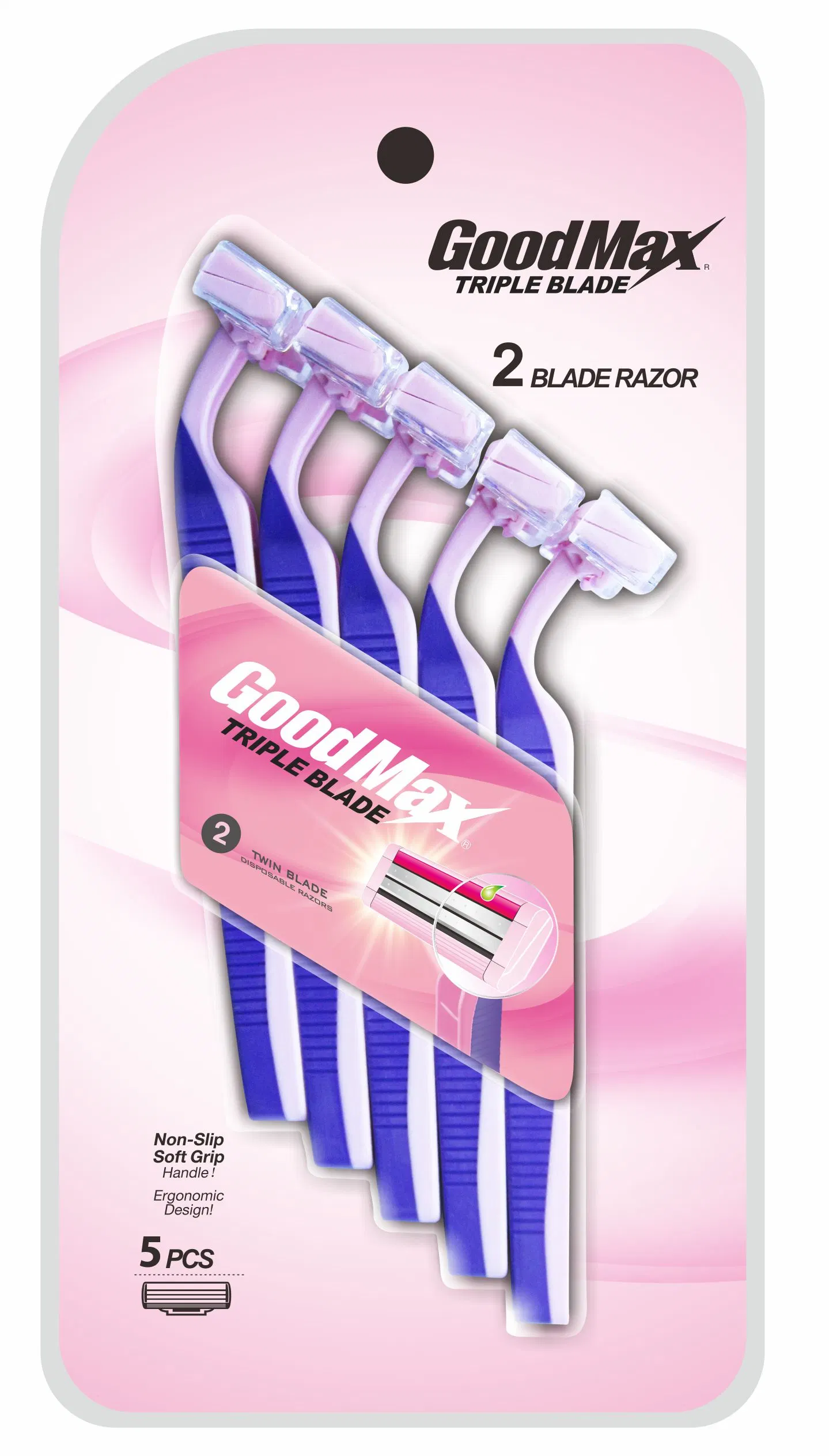 Fixed Head Plastic Twin Blade Razor Disposable Razor for Women