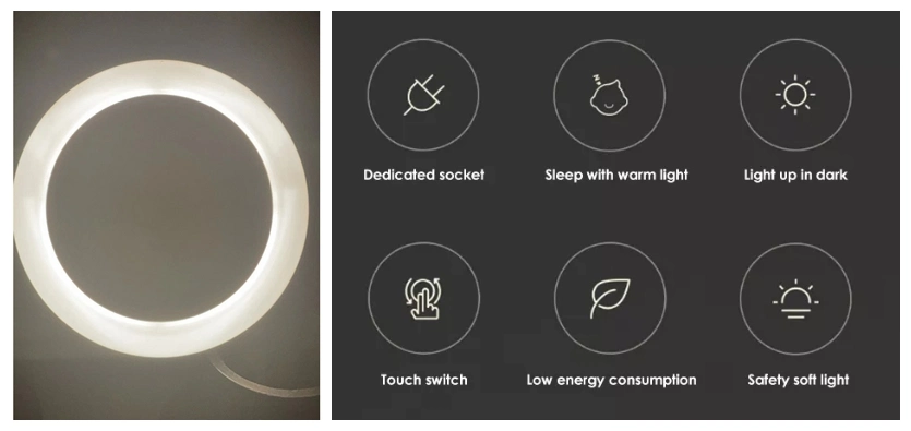 Mini LED luz noturna com ficha de controlo do sensor de luz Luz noturna economizadora de energia na parede