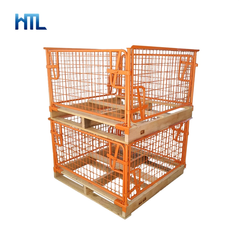 Euro Size Foldable Metal Wire Mesh Cage Pallet for Sale